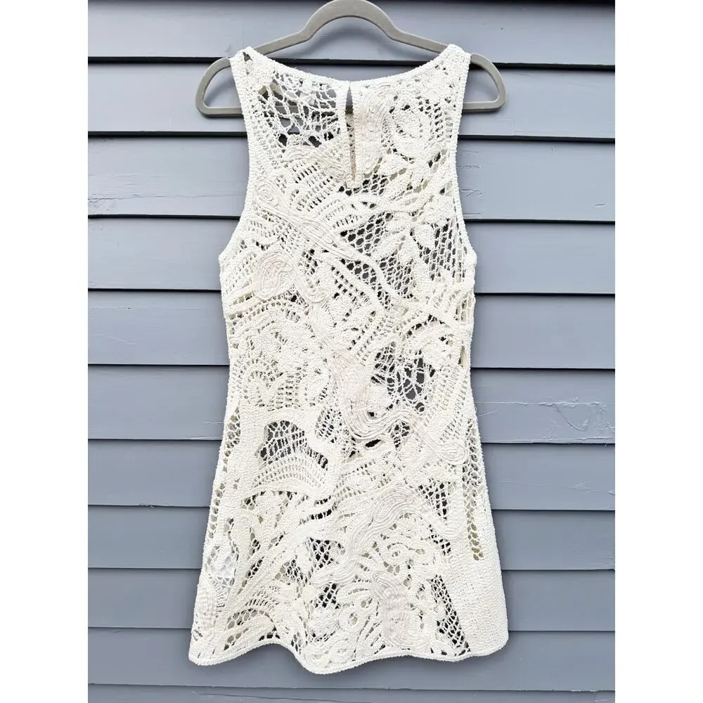 H&M EDITION Crochet Look Mini Tank Dress Cover Up Medium M